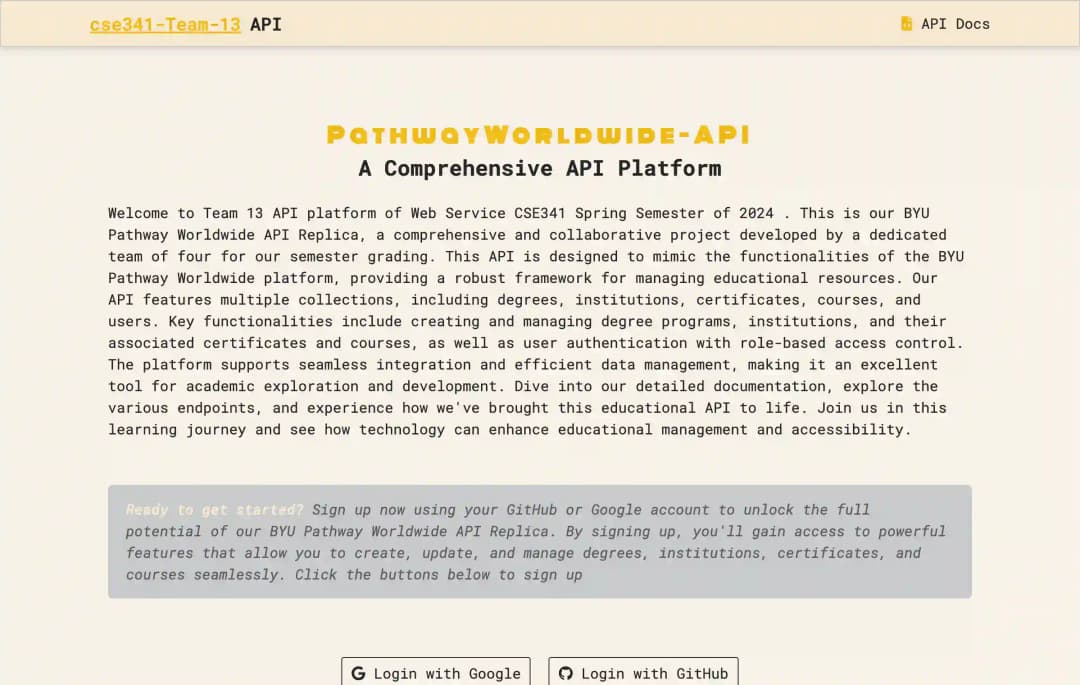 PathwayWorldWide API